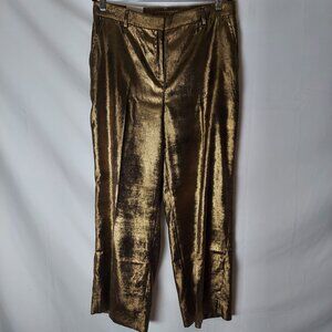 Brass/Gold Wide-Leg Bananna Republic Pants